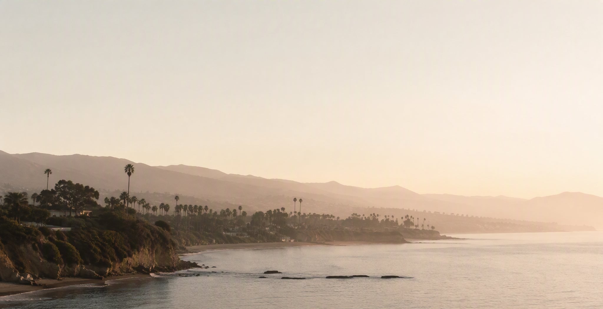 The Santa Barbara coastline at dawn
